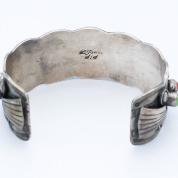 Vintage Turquoise, Shell, Gaspeite Cuff OP0120 - Picture 5 of 6